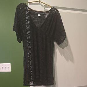 Jordan Taylor Black Mesh Swim Cover-Up